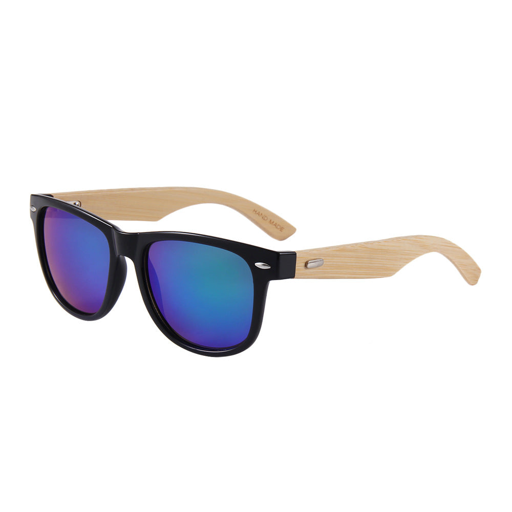 Wholesale Bamboo Wood Color Film PC Sunglasses